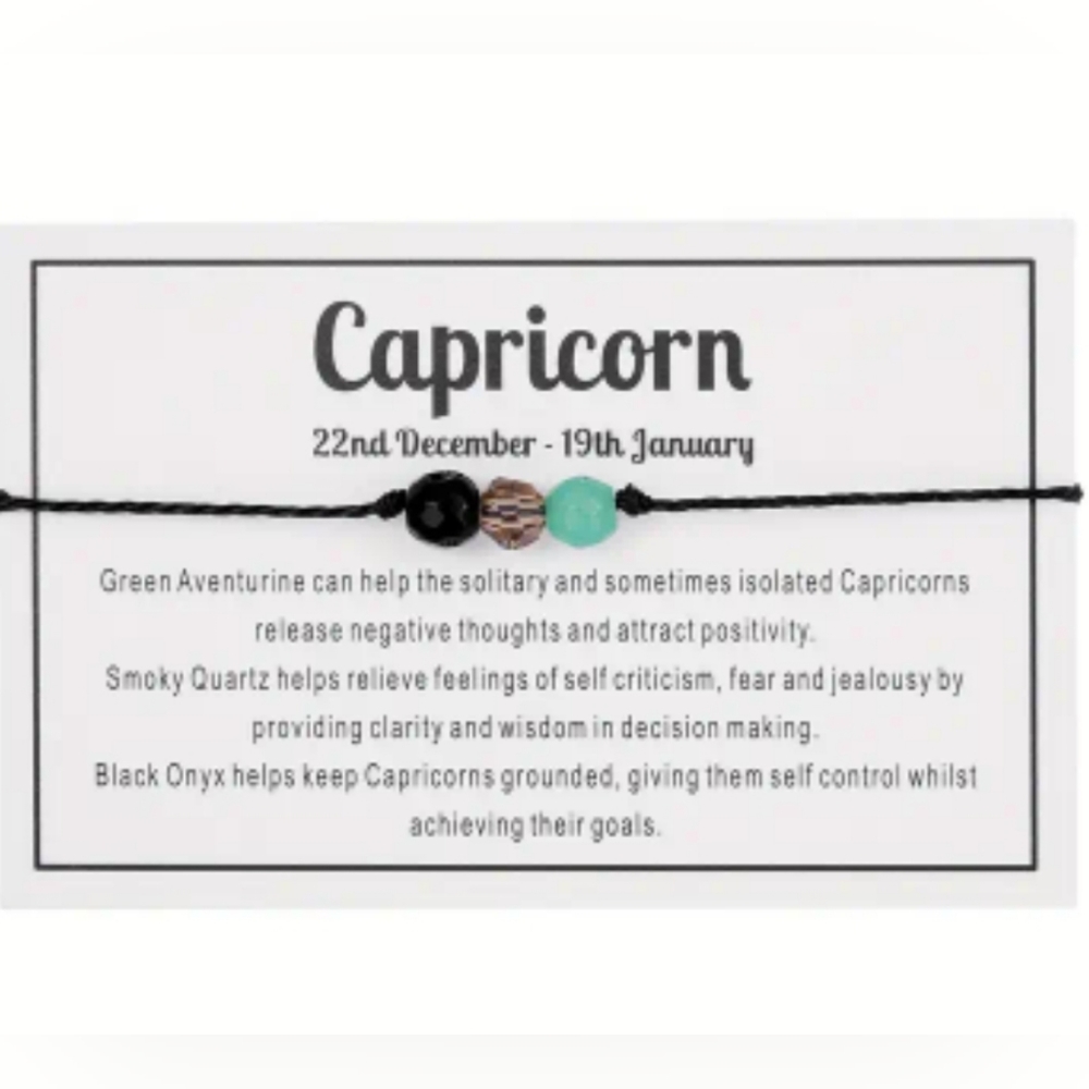 NWT! Capricorn ♑️ Natural Faceted Stone Handmade Braided Beaded Bracelet NEW